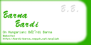 barna bardi business card